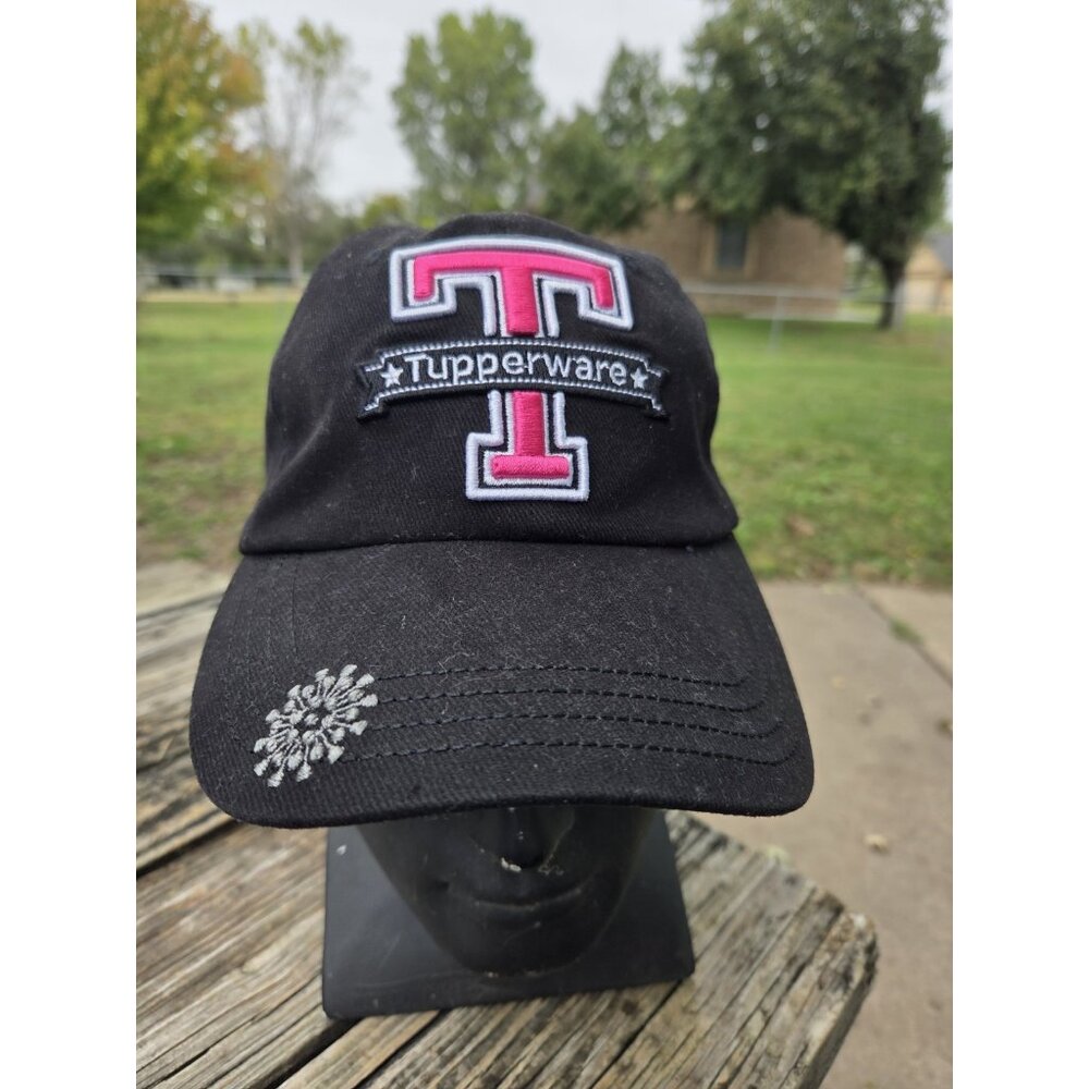 Tupperware Women’s Baseball Cap Hat Black Pink Logo‎ Promotional Strapback